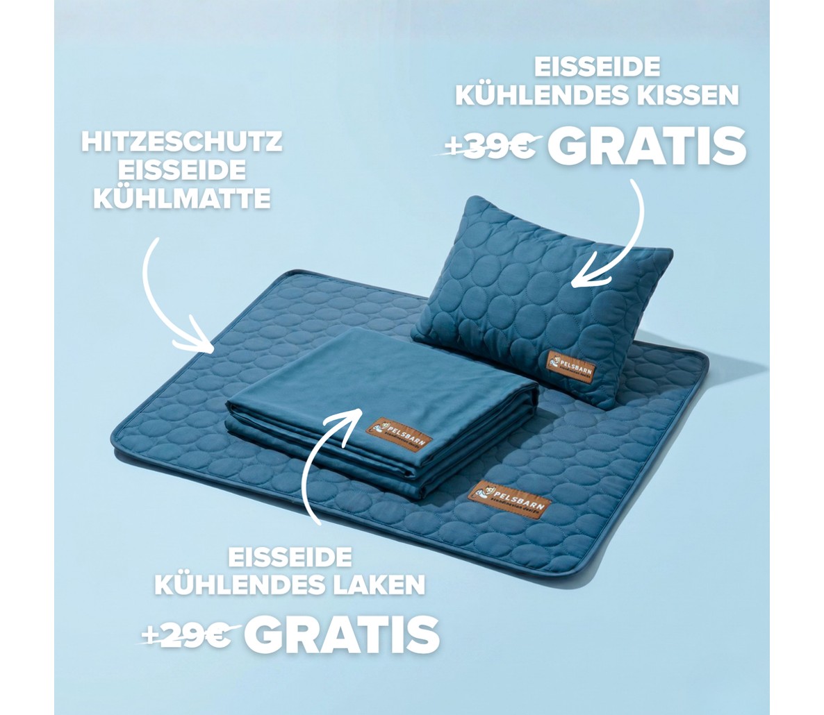 Pelsbarn Kühlmatte Bundle für Hunde